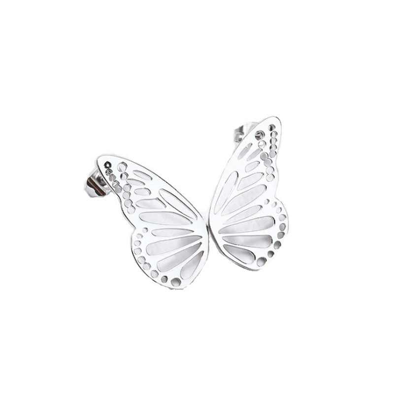 Simple Butterfly Stainless Steel Earrings