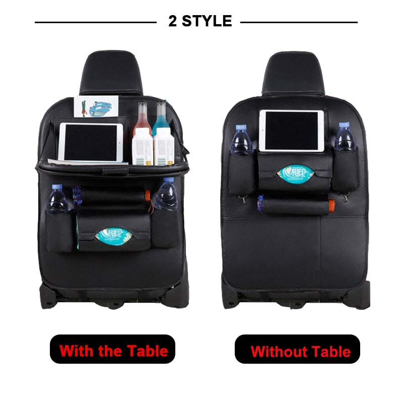 Car Seat Back Organizer Pu Leather Pad Bag