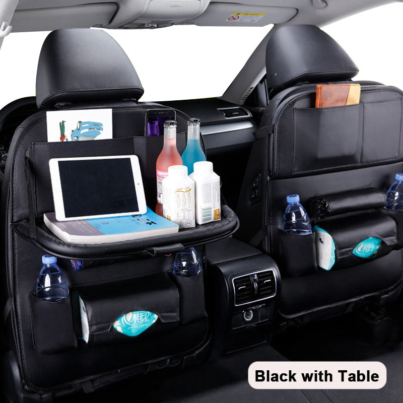 Car Seat Back Organizer Pu Leather Pad Bag