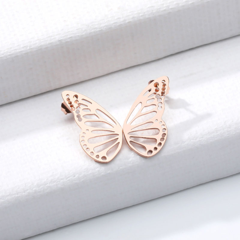 Simple Butterfly Stainless Steel Earrings