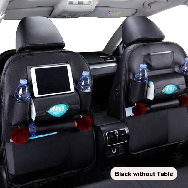 Car Seat Back Organizer Pu Leather Pad Bag