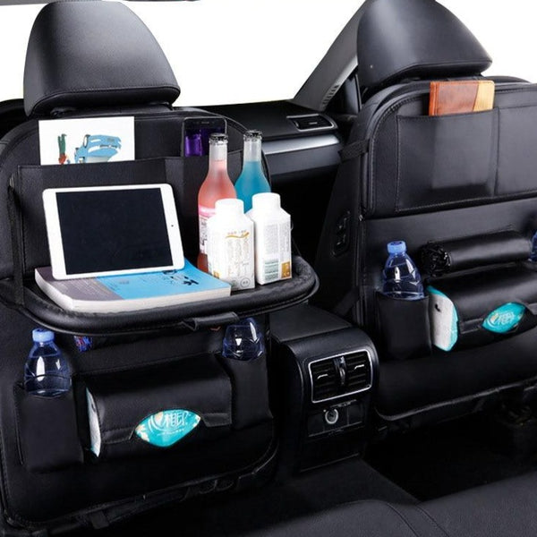 Car Seat Back Organizer Pu Leather Pad Bag