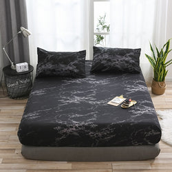 Marble Printed Brushed Microfiber Set