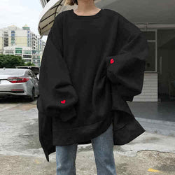 Large Size Trendy Solid O-neck Pullover