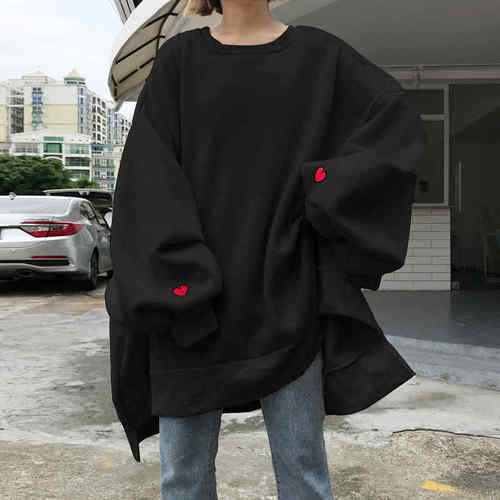 Large Size Trendy Solid O-neck Pullover