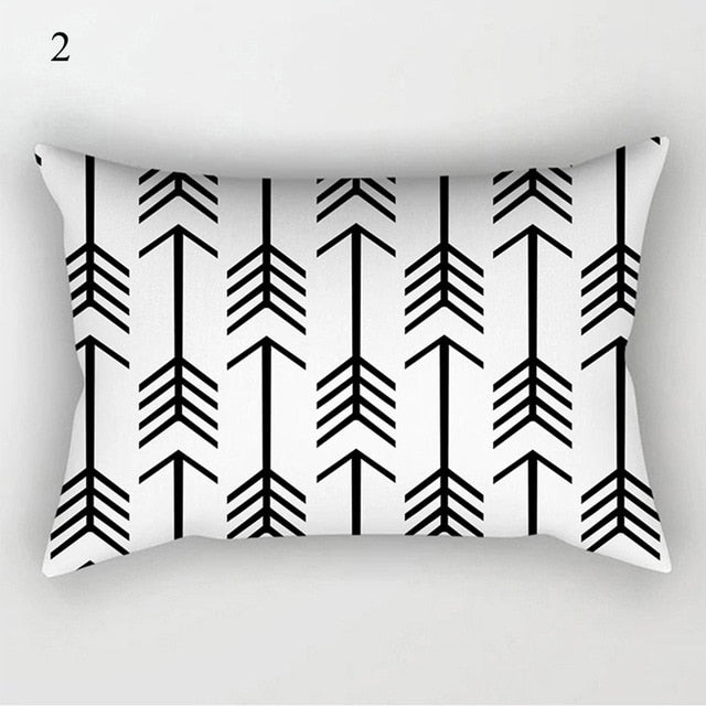 Black White Geometric Pillow Cover