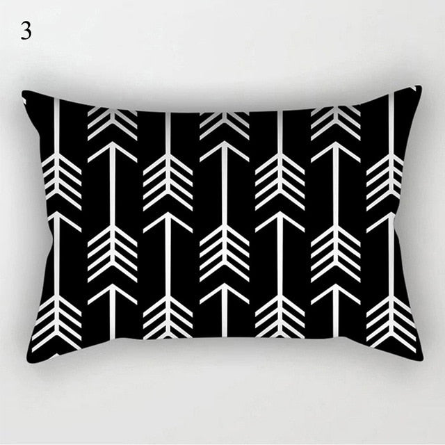 Black White Geometric Pillow Cover