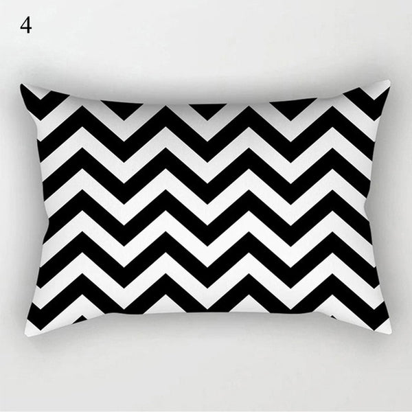 Black White Geometric Pillow Cover