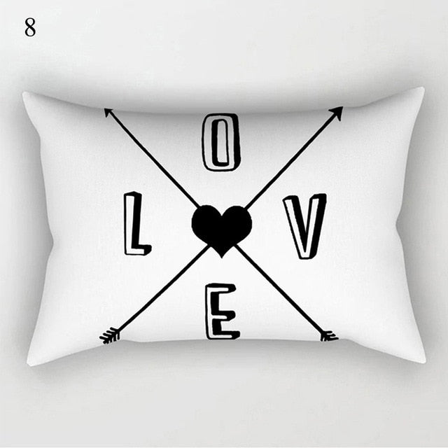 Black White Geometric Pillow Cover