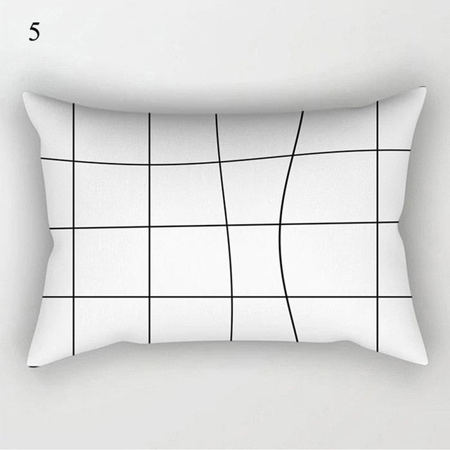 Black White Geometric Pillow Cover