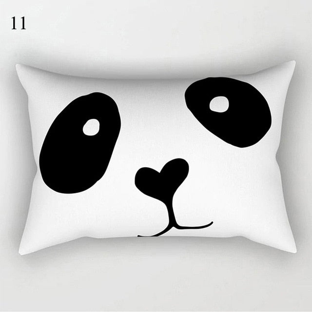 Black White Geometric Pillow Cover