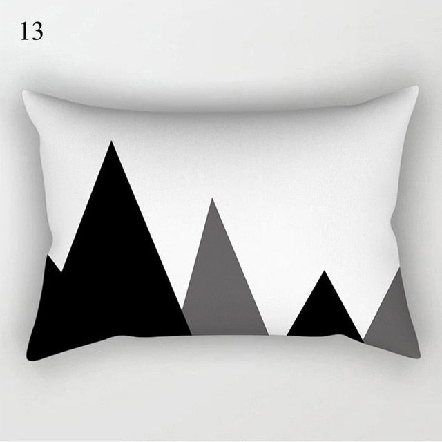 Black White Geometric Pillow Cover