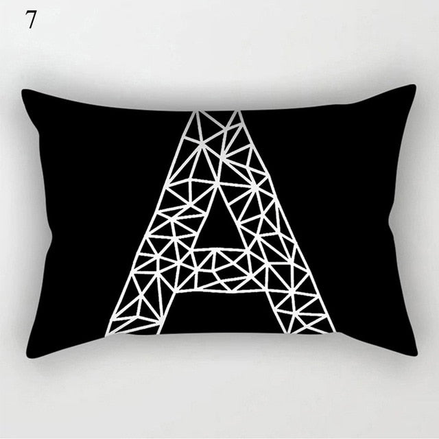 Black White Geometric Pillow Cover