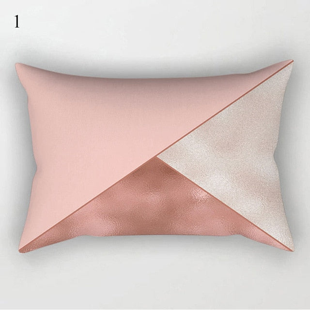 White and Pink Chic Pillow Cover