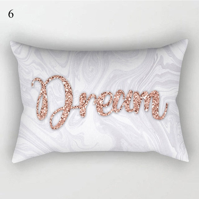 White and Pink Chic Pillow Cover