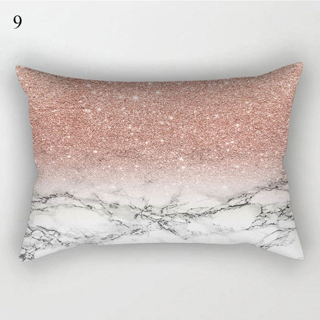 White and Pink Chic Pillow Cover