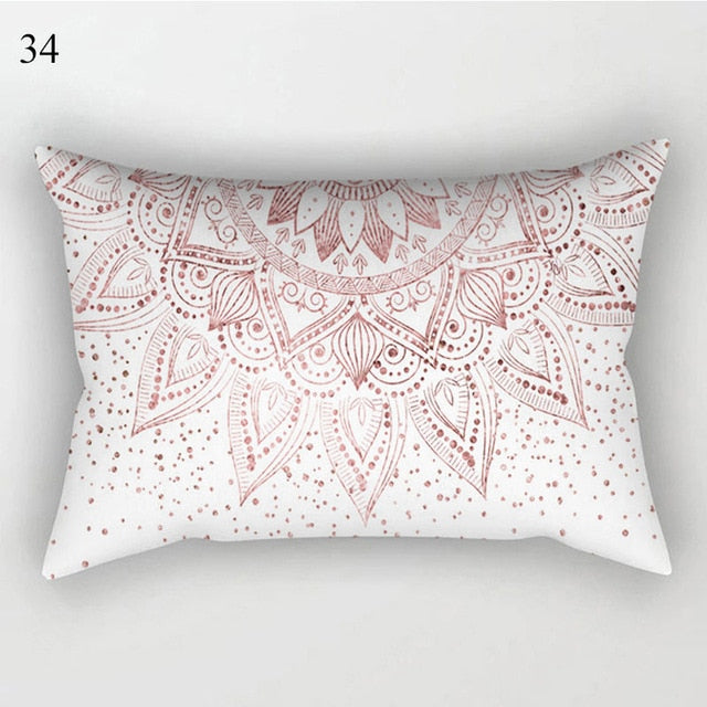 White and Pink Chic Pillow Cover