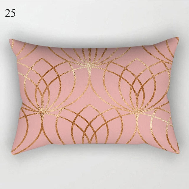 White and Pink Chic Pillow Cover