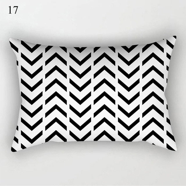 Black White Geometric Pillow Cover