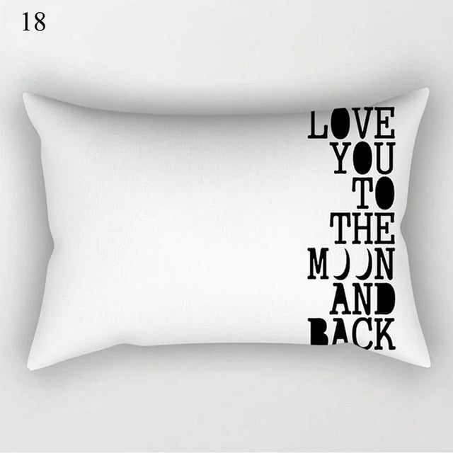 White LOVE Pillow Cover