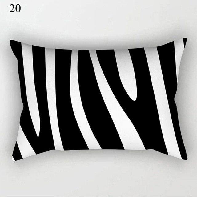 Black White Geometric Pillow Cover