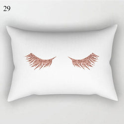 White and Pink Chic Pillow Cover