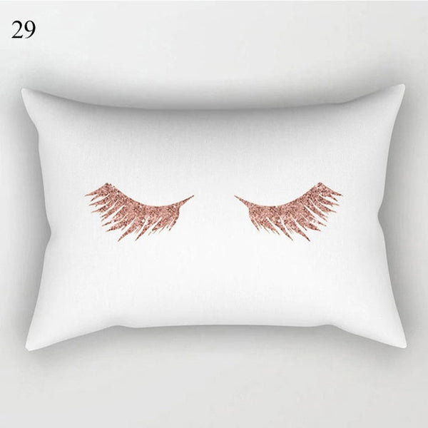 White and Pink Chic Pillow Cover