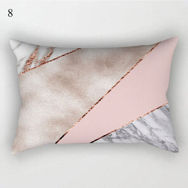 White and Pink Chic Pillow Cover