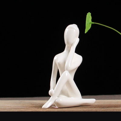 Yoga Pose Ceramic Statue