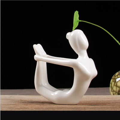 Yoga Pose Ceramic Statue