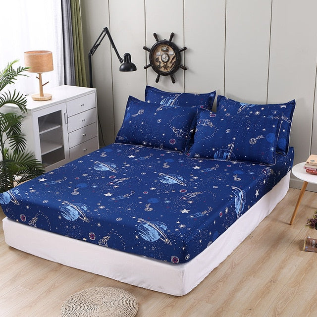 Blue Night Sky Reactive Printed Bedsheets