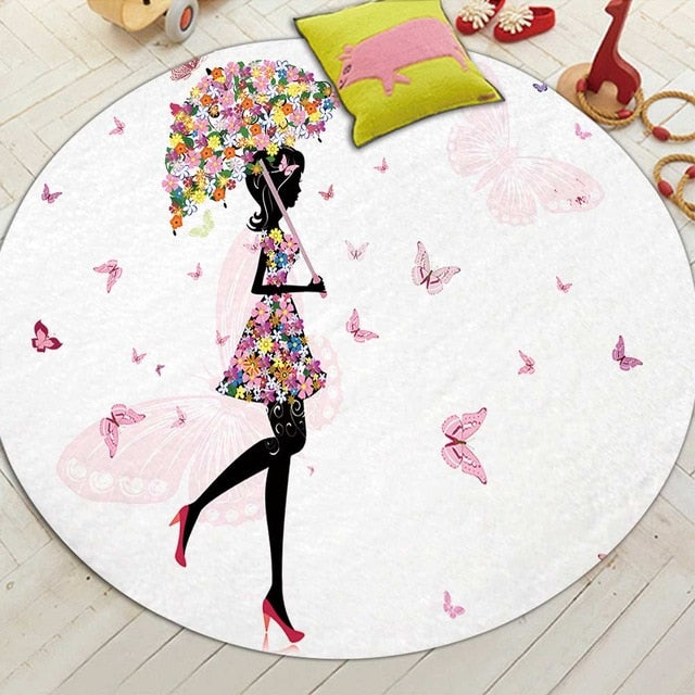 Cartoon Series Fairy Printed Carpets