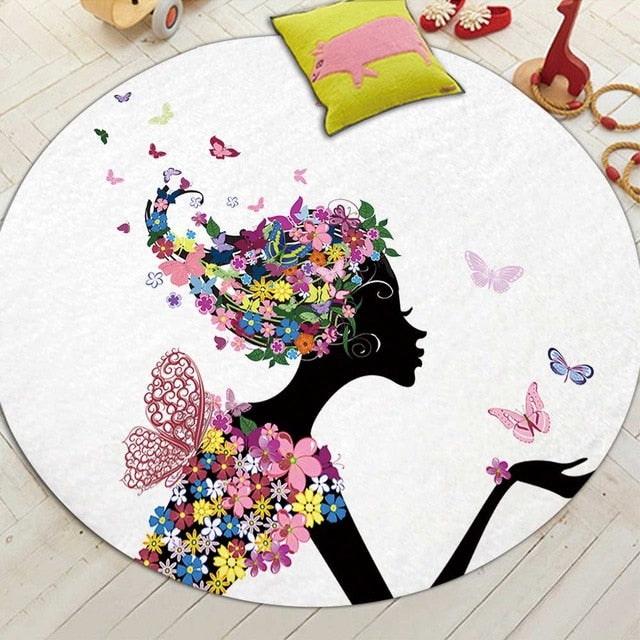 Cartoon Series Fairy Printed Carpets