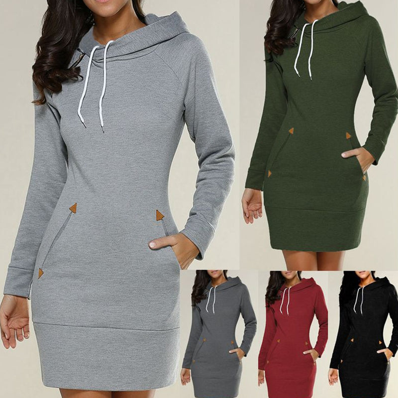 Extra Long Hoodie Plain Sweatshirt