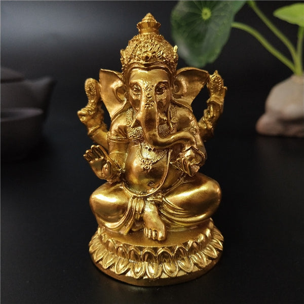 Gold Lord Ganesha Statue Buddha Sculpture