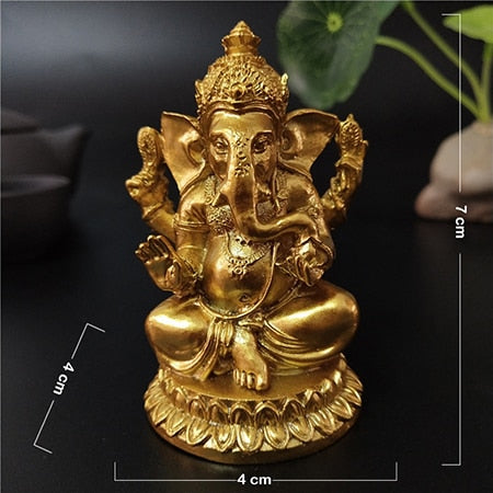 Gold Lord Ganesha Statue Buddha Sculpture