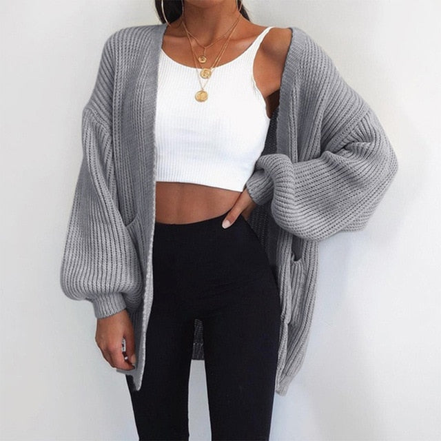 Loose Knitted Tops Cardigan