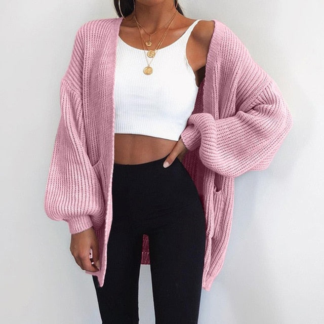 Loose Knitted Tops Cardigan