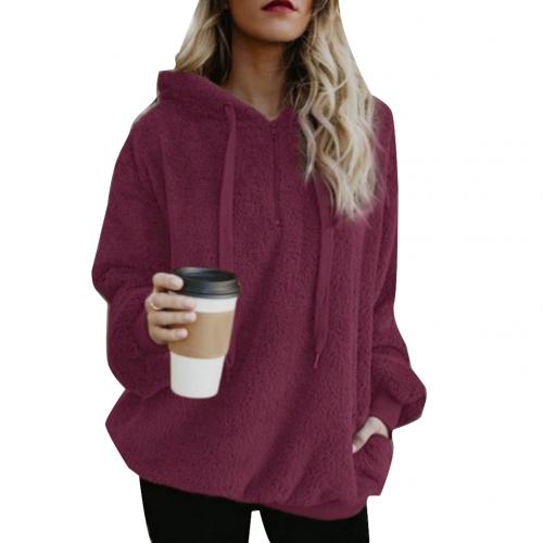 Hoodie Sweatshirt Plus Size Winter Solid Color