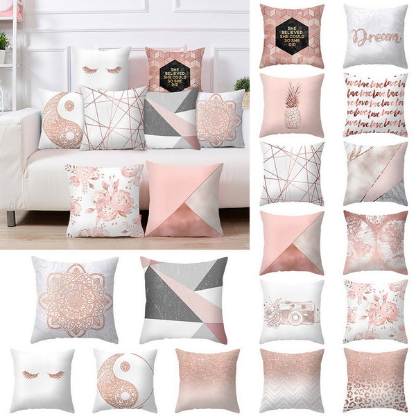 Pillow Cover Decorative Rose Gold Square