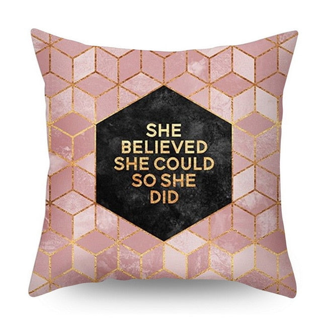 Pillow Cover Decorative Rose Gold Square