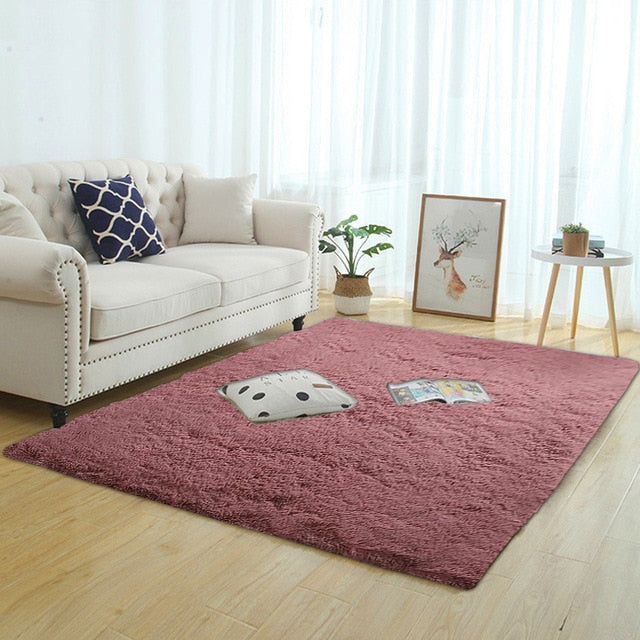 Silky Fluffy Carpet Modern Home Decor