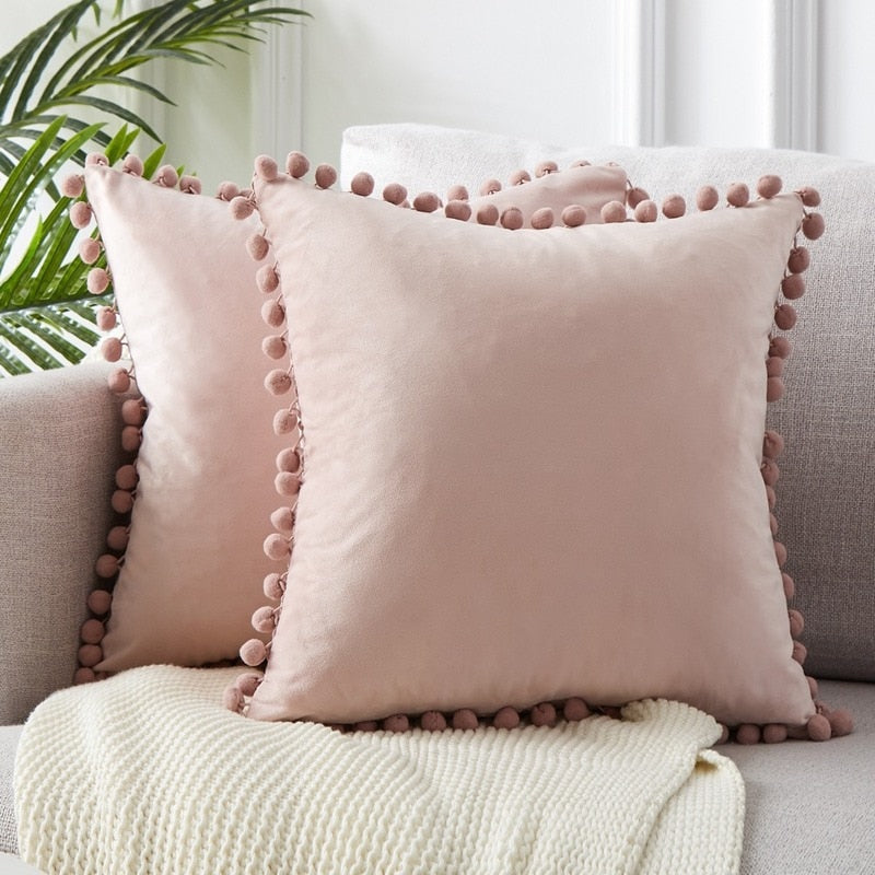 Solid Velvet Decorative Pillows Case