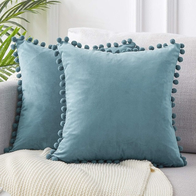 Solid Velvet Decorative Pillows Case