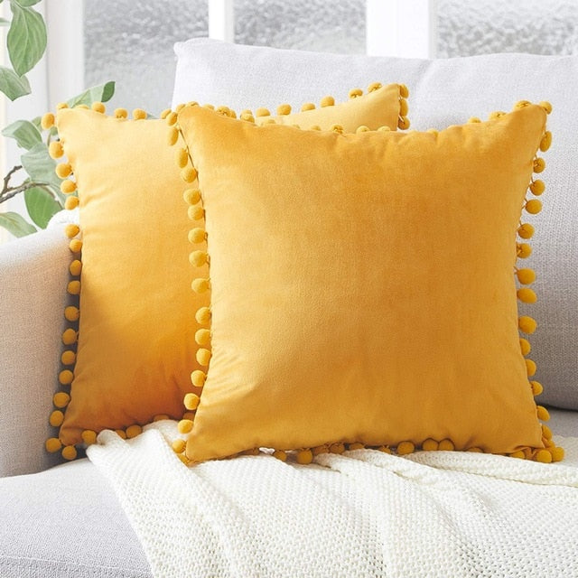 Solid Velvet Decorative Pillows Case