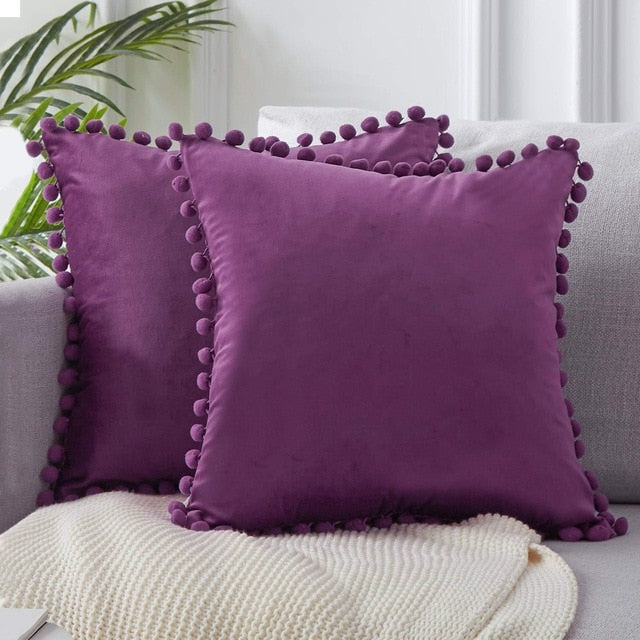 Solid Velvet Decorative Pillows Case