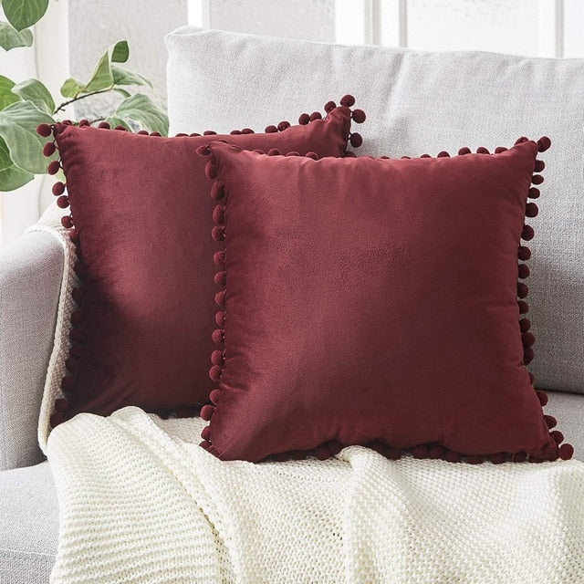 Solid Velvet Decorative Pillows Case