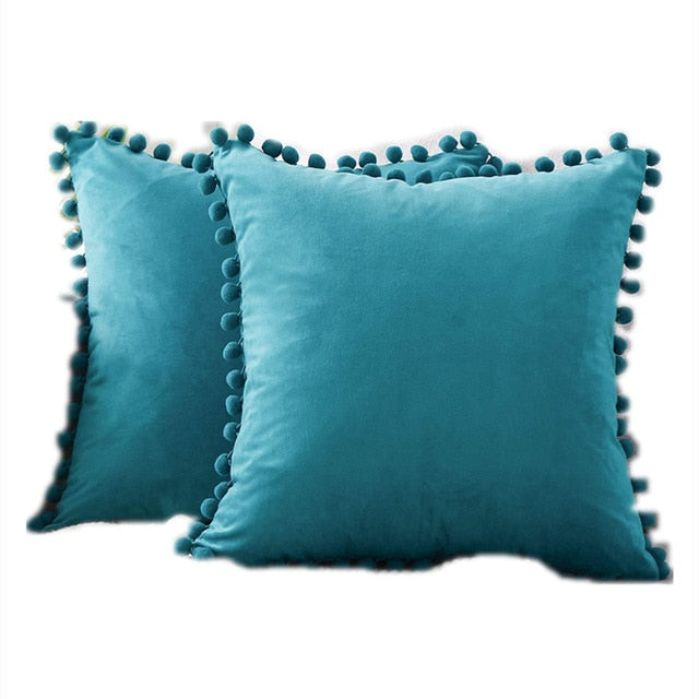 Solid Velvet Decorative Pillows Case