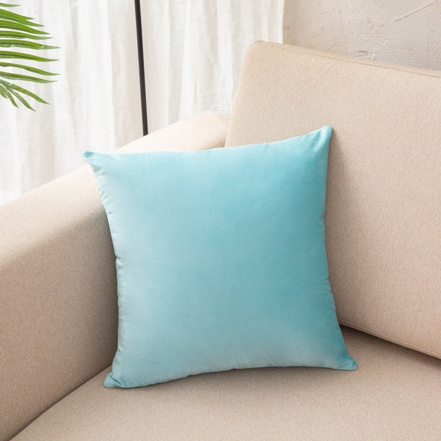 Solid Velvet Decorative Pillows Case