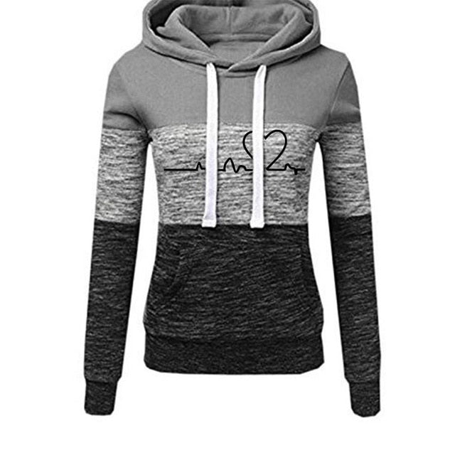 Hooded Pullover Casual Tops O-neck